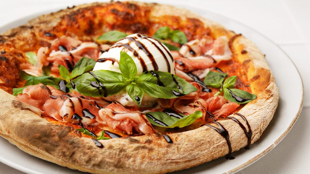 Pizza de Parma, Burrata e Redução de Balsâmico